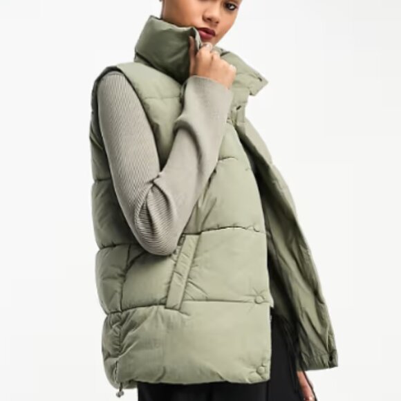Cotton On Jackets & Blazers - NWT Cotton On Mother Puffer Vest 2.0 - L/XL - dusty khaki/olive